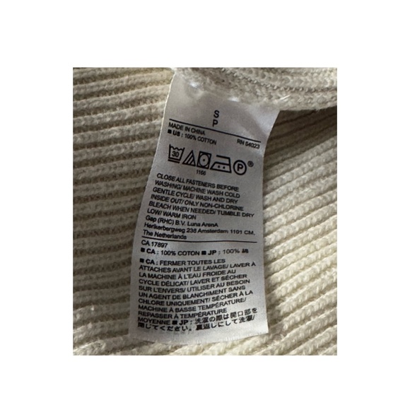 Banana Republic Sweater Sz: S Ivory / Casual Office Academia Waffle Mock-Neck - Picture 3 of 9